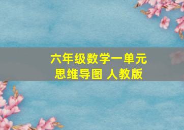 六年级数学一单元思维导图 人教版